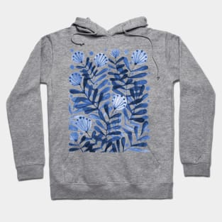 Flowers and foliage - blue Hoodie